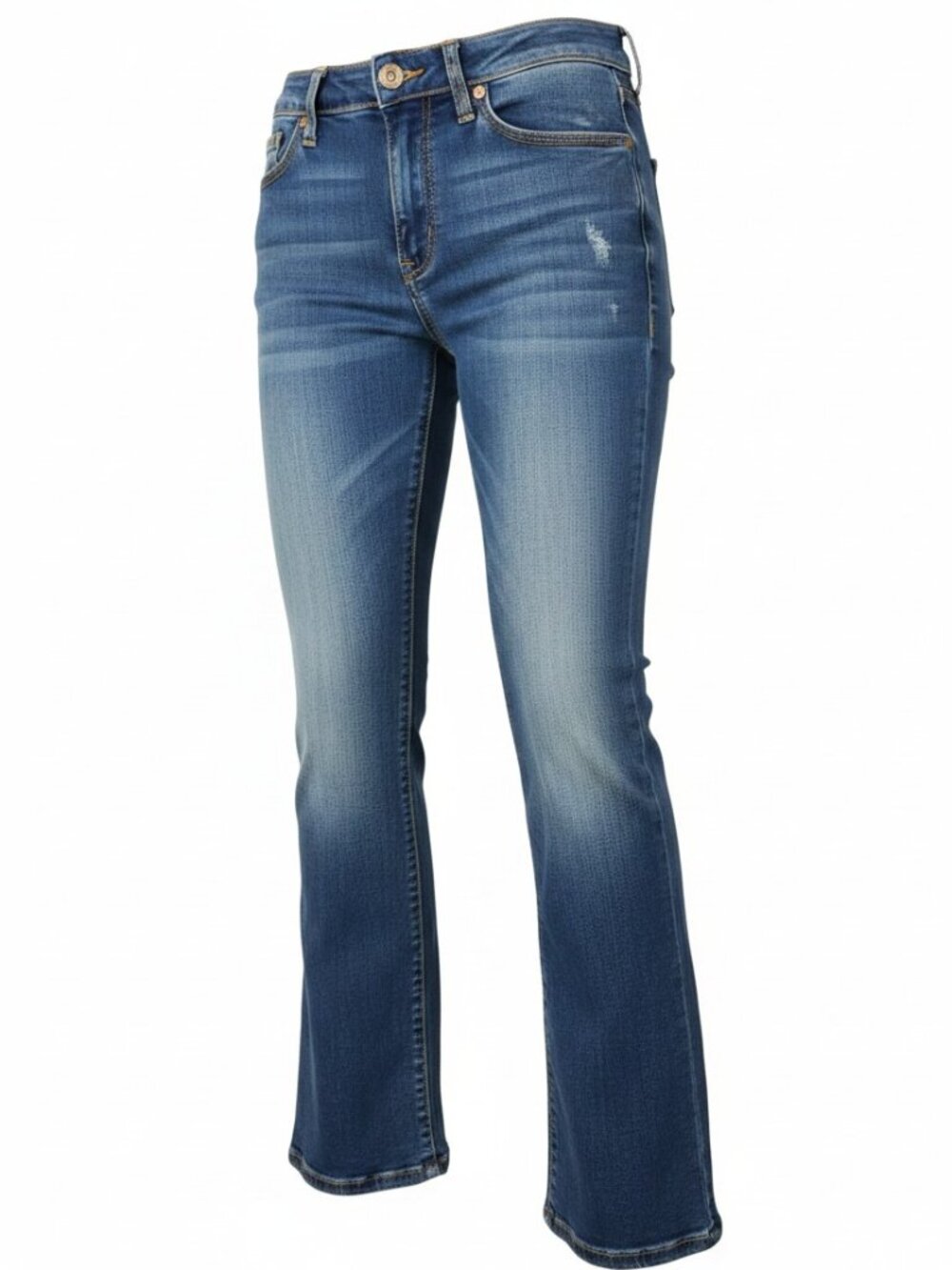 Seven7 Bootcut Jeans Medium Wash Embroidered Rope Pocket Detail Sz 12